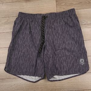 ZERO FOXTROT Grey Black Striped Military XL 9" Mens Athletic Workout Shorts NWOT